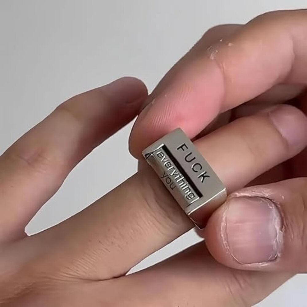 NEW Silver Tone Adjustable Spinner Ring | Edgy Mood Fidget Jewelry